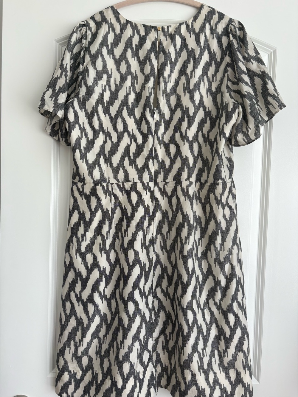 J. Crew Black and Cream Abstract Textured Midi Dress - Picture 3 of 7